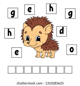 Words puzzle. Education developing worksheet. Game for kids. Activity page. Puzzle for children. Riddle for preschool. Simple flat isolated vector illustration in cute cartoon style