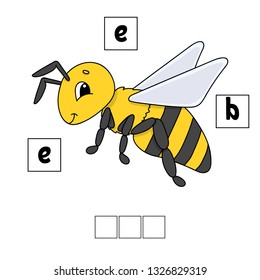 Words puzzle. Education developing worksheet. Learning game for kids. Activity page. Puzzle for children. Riddle for preschool. Simple flat isolated vector illustration in cute cartoon style