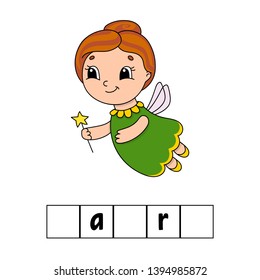 Words puzzle. Education developing worksheet. Learning game for kids. Activity page. Puzzle for children. Riddle for preschool. Simple flat isolated vector illustration in cute cartoon style