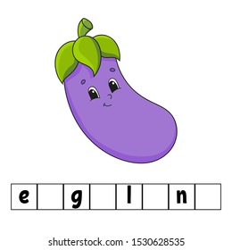 Words puzzle. Education developing worksheet. Learning game for kids. Activity page. Puzzle for children. Riddle for preschool. Simple flat isolated vector illustration in cute cartoon style.