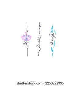words and quotes hand written font tattoo design 
