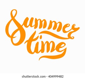 Words sammer time, brush lettering sammer poster. Vector sammer illustration