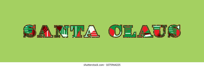 The words SANTA CLAUS concept written in colorful abstract typography. Vector EPS 10 available.