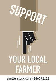 Words SUPPORT YOUR LOCAL FARMER