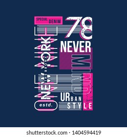 words urban denim style graphic design t shirt vector illustration for ready print