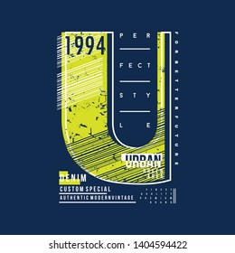 words urban denim style graphic design t shirt vector illustration for ready print