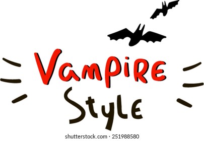 The words "Vampire Style" and a pair of bats