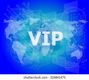 words vip on digital screen, business concept vector illustration