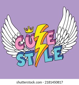 WORDS WITH WINGS ON PURPLE BACKGROUND