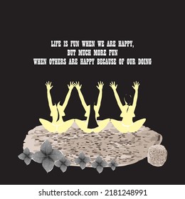 Words of wisdom with an illustration background