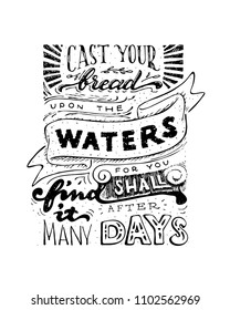Words of wisdom in vintage hand-lettered inspirational quote, vector