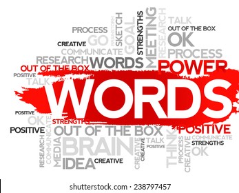 WORDS. Word business collage, vector background