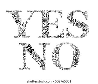 The words yes and no formed from words