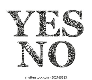 The words yes and no formed from words
