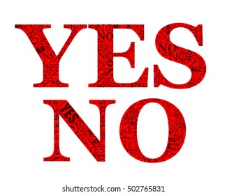 The words yes and no formed from words