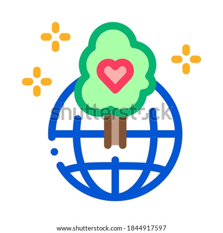wordwide forestry safe icon vector. wordwide forestry safe sign. color symbol illustration