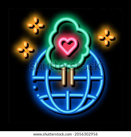 wordwide forestry safe neon light sign vector. Glowing bright icon wordwide forestry safe sign. transparent symbol illustration