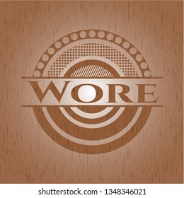 Wore retro wood emblem