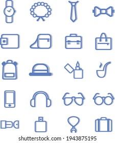 Accesorios de trabajo, ilustración, vector sobre fondo blanco