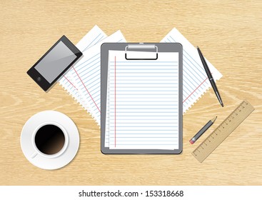 Work accessories on table
