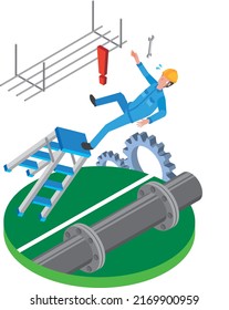 Work accident image illustration of a fall accident