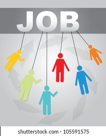 Work addiction illustration with abstract human figure
