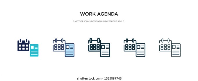 work agenda icon in different style vector illustration. two colored and black work agenda vector icons designed in filled, outline, line and stroke style can be used for web, mobile, ui