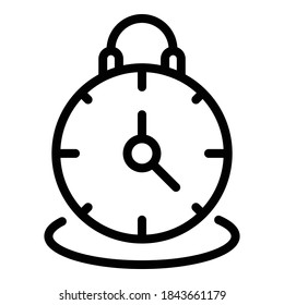 Work alarm clock icon. Outline work alarm clock vector icon for web design isolated on white background