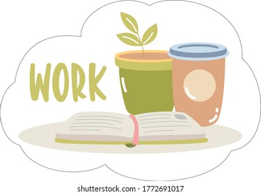Work Allday stickers. Digital stickers