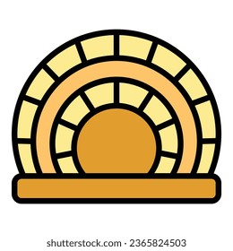 Work amphitheater icon outline vector. Ancient hall. Culture tourism color flat