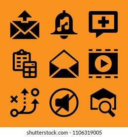 work, analysis, xmas, abstract, questionnaire and electronic icon vector set. Flat vector design with filled icons. Designed for web and software interfaces