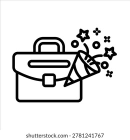 Work Anniversary Award Icon line vector illustration