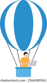 Work anywhere anytime, hybrid work or flexible hours for employee choice to choose where and when to work, Working remotely with laptop

