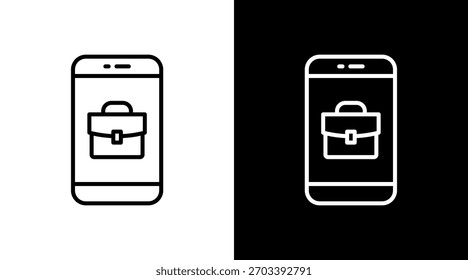 Diseño de conjunto de iconos blancos de contorno de App de trabajo