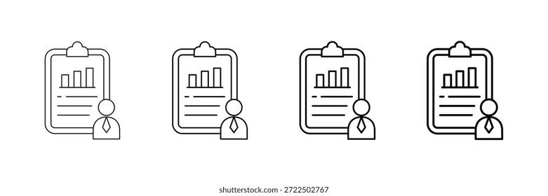 Iconos de la evaluación del trabajo Vector fijado en diverso estilo de la línea del trazo