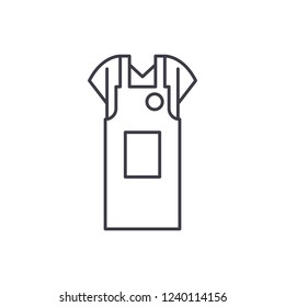Work apron line icon concept. Work apron vector linear illustration, symbol, sign