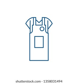 Work apron line icon concept. Work apron flat  vector symbol, sign, outline illustration.