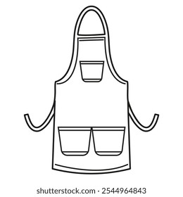 Work apron outline isolated on a white background