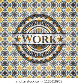 Work arabesque style emblem. arabic decoration.