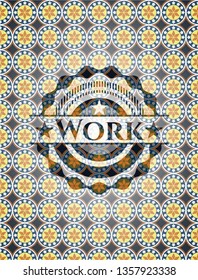 Work arabic style emblem. Arabesque decoration.