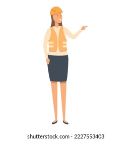 Work architect icon cartoon vector. Female worker. Business job