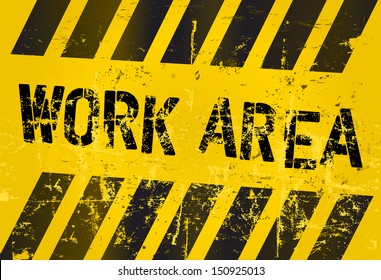 Work Area Sign Industrial Grungy Style Stock Vector Royalty Free