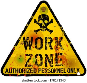 work area,warning / prohibition sign, vector