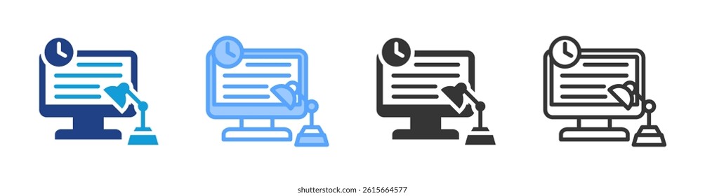 Work Arrangements icon set multiple style collection