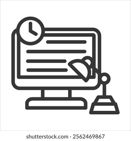 Work Arrangements Outline Icon Vector Illustration