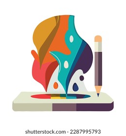 arte de trabajo pintado y con lápiz aislado