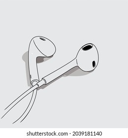 a work of art that manipulates lines in the shape of a headset