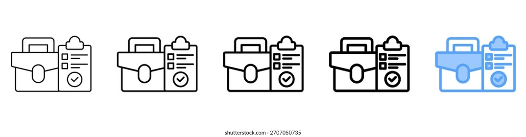 Icono de evaluación de trabajo Conjunto de Colección de contorno de estilo diferente