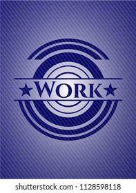 Work badge with denim texture