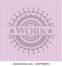 Work badge with pink background